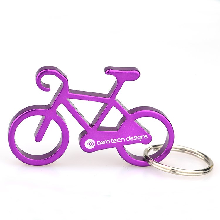 Aluminum Bicycle Keychain With Opener