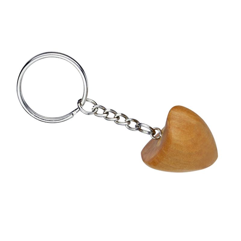 Artigifts Custom 3D Heart Shape Wood Engraved Keychain Wholesale Wood keychain