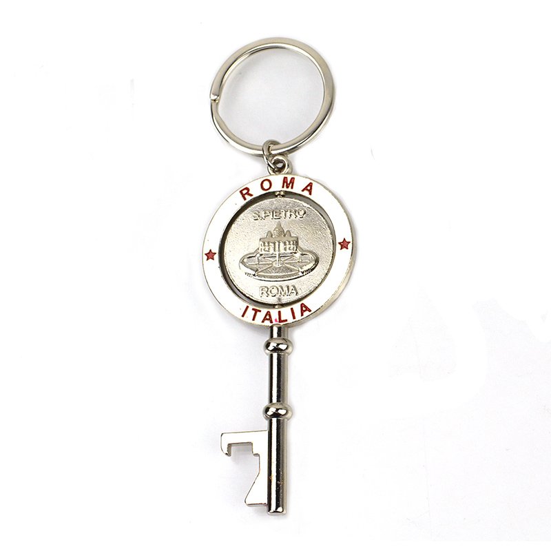 Rotating Keychain Metal Custom Key Shaped Souvenir Key Chain Metal Keychain
