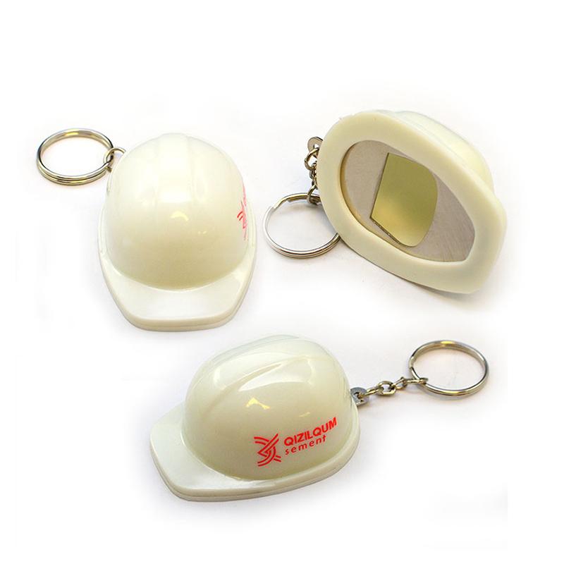 Custom Helmet Key Holder Plastic Bottle Opener Keychain PVC keychain