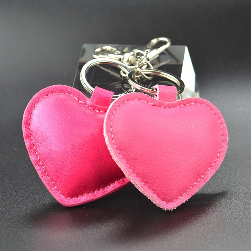 Bulk Lady Keychain Pu Leather Custom Heart Shape Key Chain Leather