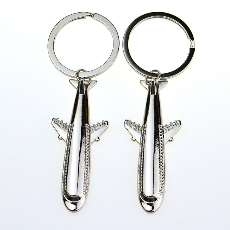 Make Your Own Logo Metal Keychain Souvenir Custom Plane Keychain Manufacturers