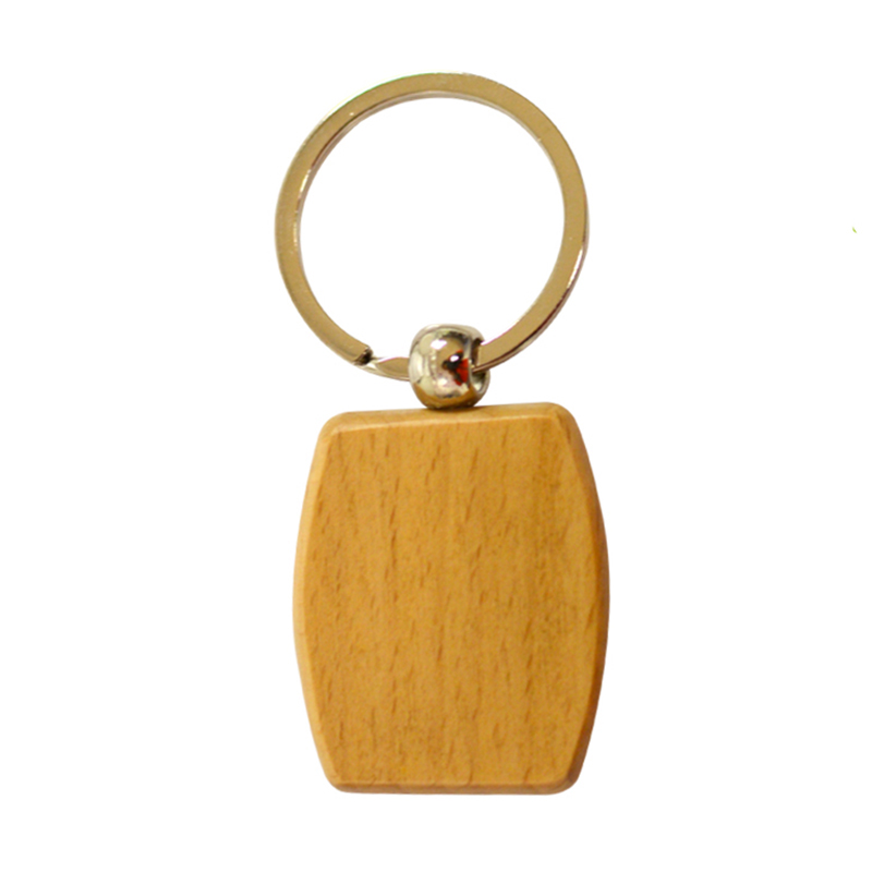 Wholesale Customized Laser Engrave Logo Wooden Shapes Blank Wooden Keychains