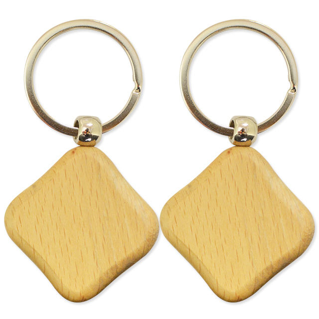 Wholesale Custom Shape Engraving Logo Wooden Keyring Blank Wood Keychain