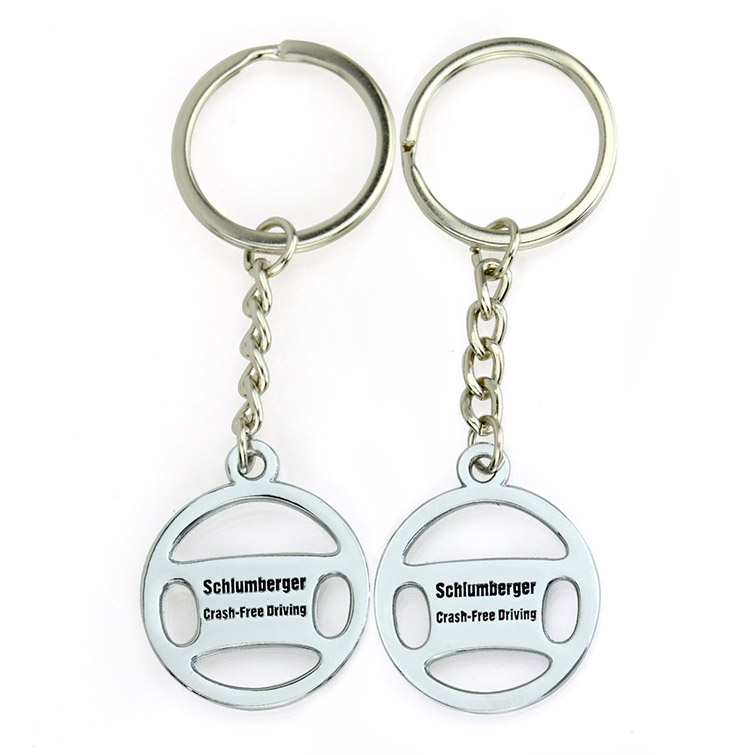 Factory Custom Sublimation Blank 2D 3D Round Enamel Metal Keychain Design Your Logo Aluminum Key Ring