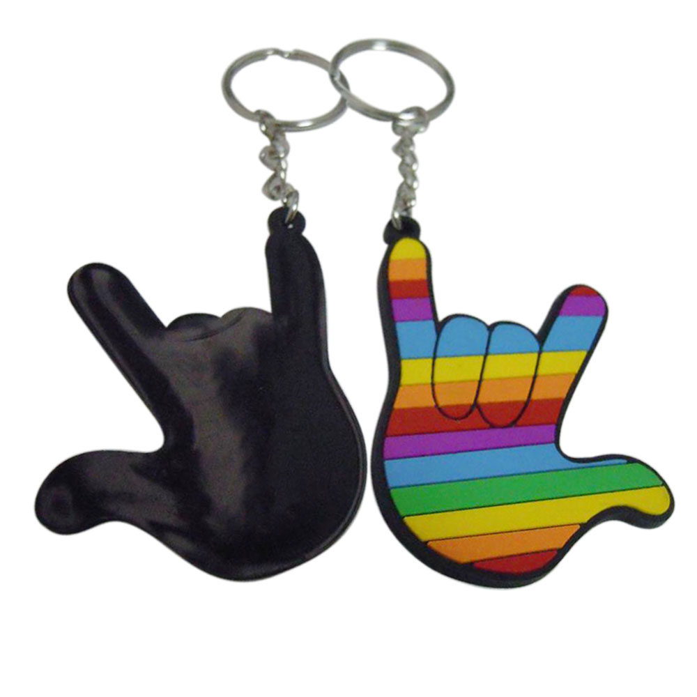 Wholesale New Style Personalized Custom Logo Make Your Own Silicone Rubberized Keychain Rings