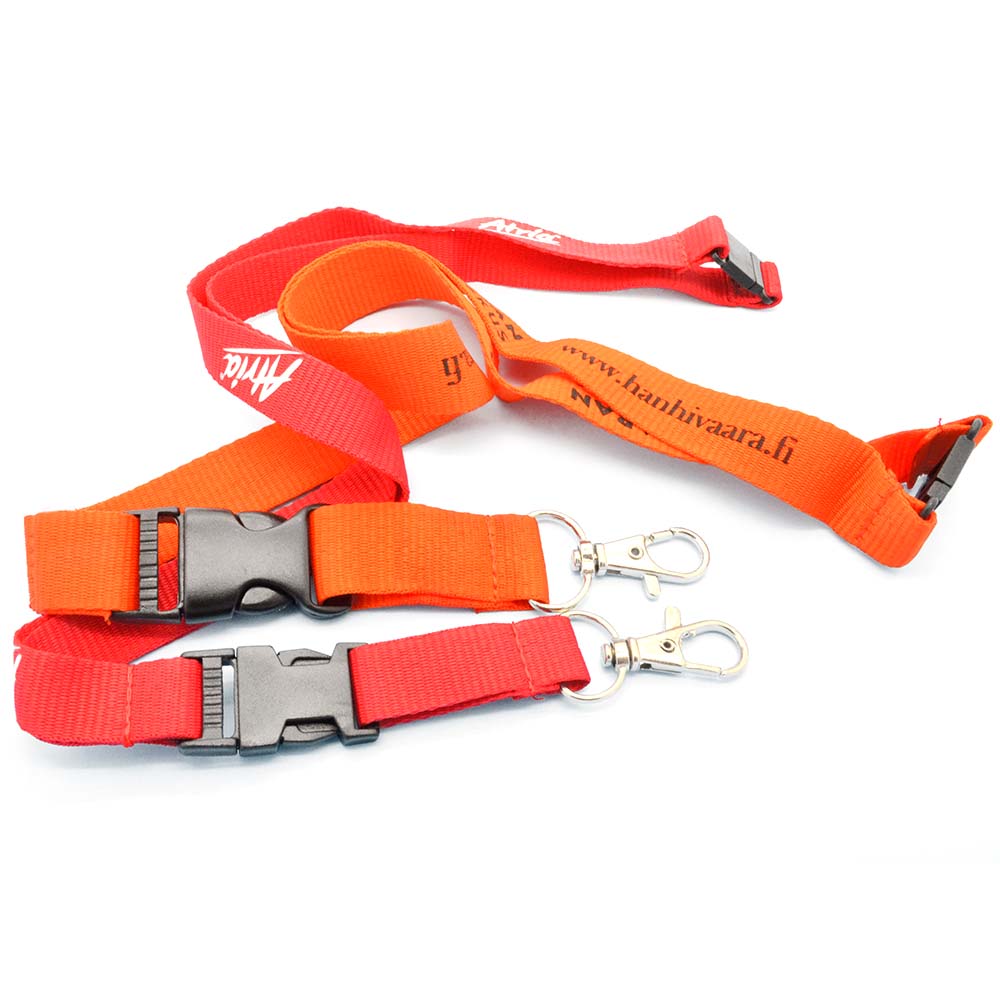 Personalized Lanyard Keychains Silk Printed With Plastic Buckle