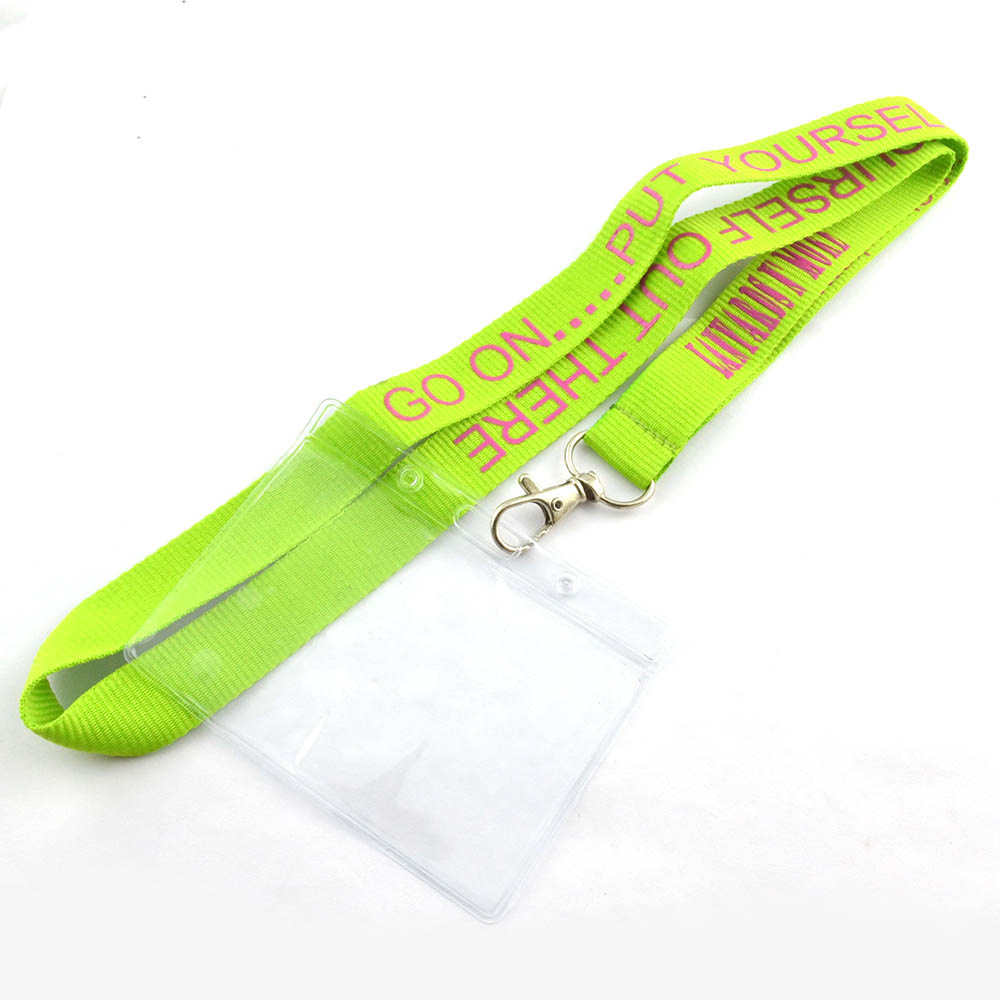 Manufacturer Custom Logo Lanyards keychain Silk Printed Polyester Id Badges