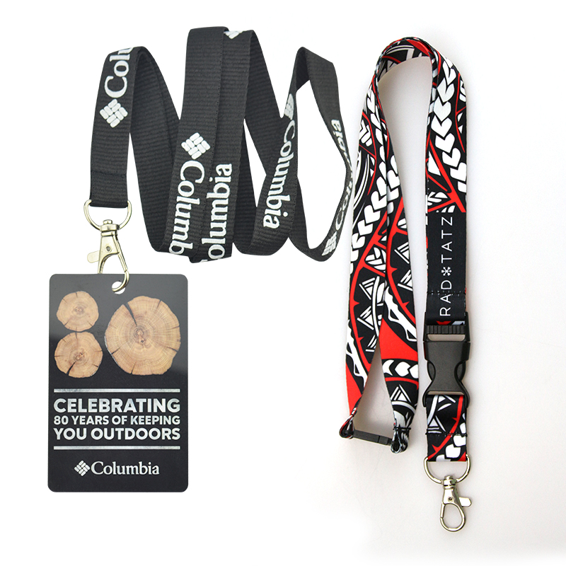 Manufacturer Custom Logo Lanyards keychain Silk Printed Polyester Id Badges