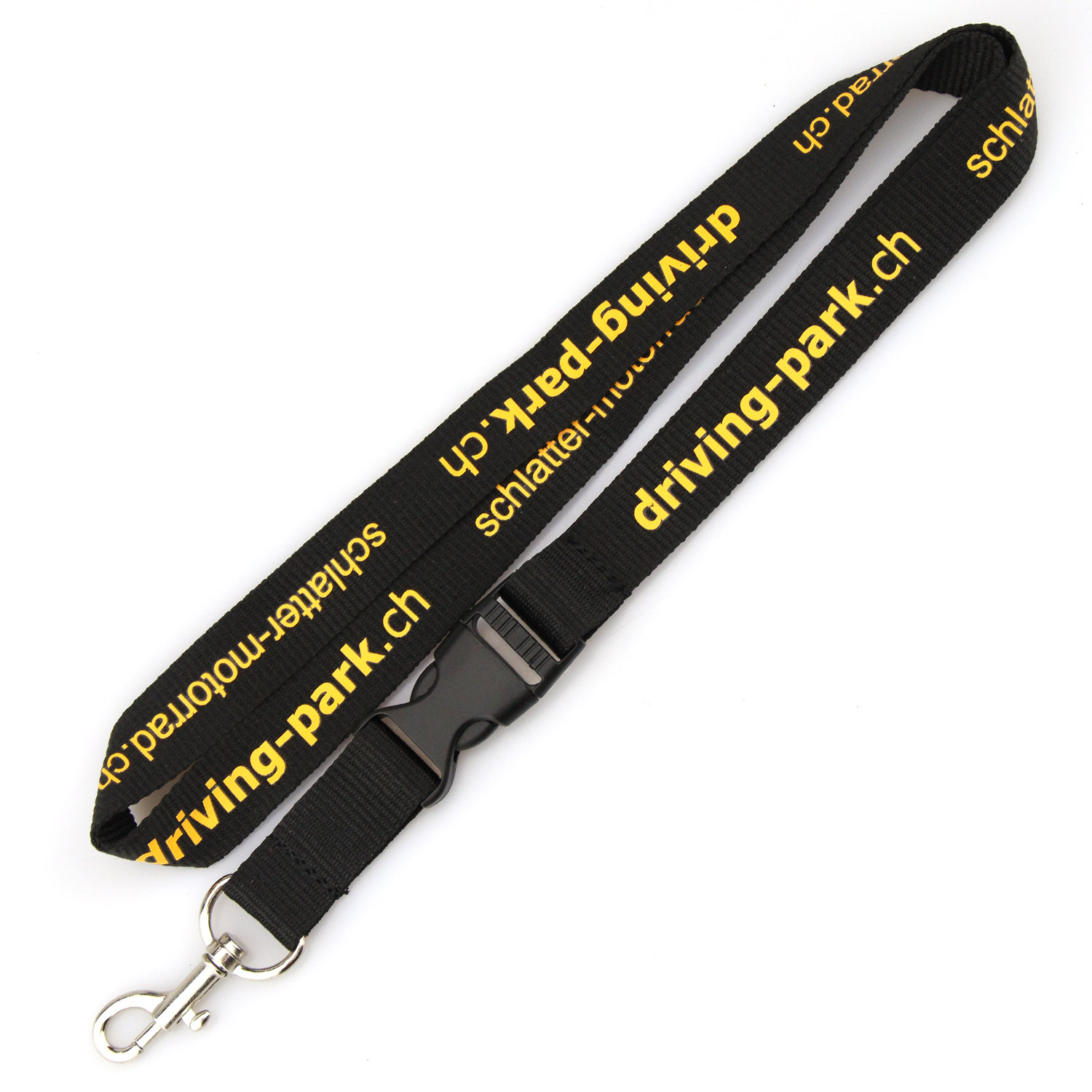 Wholesale Black Lanyard Keychain Heat Transfer Metal Clip Retractable Reel