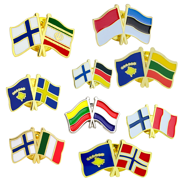 Manufacture Customize Logo Brooch Metal Enamel Country Flag Lapel Pins