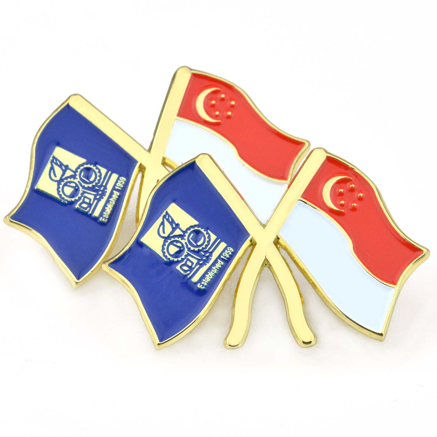 Wholesale Metal Custom Souvenirs National Flag Pin Badge Magnet Soft Hard Enamel Pins