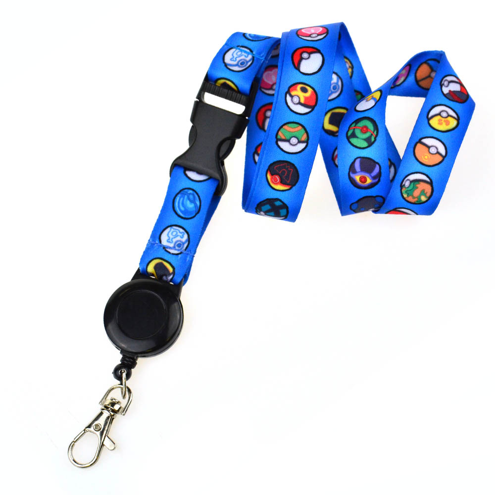 Wholesale Anime Neck Strap Polyester Lanyards Cute Keychain Retractable Reel