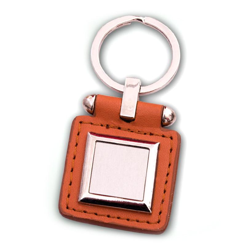 Custom Leather Promotional Keychain Blank Genuine Keyring Leather