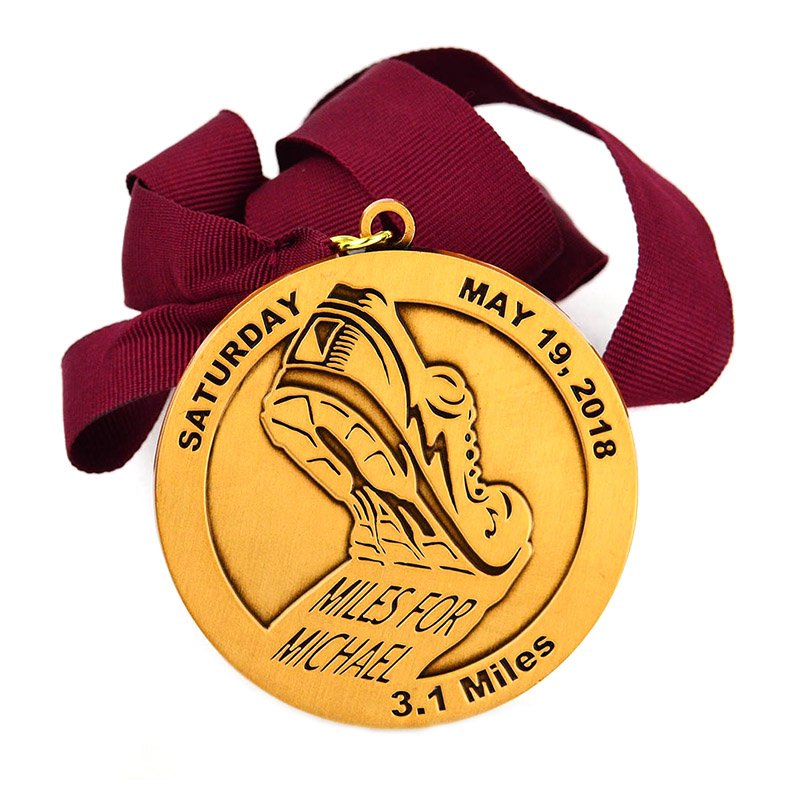 Sport Medal Custom Award Metal Copper Medal With Lanyard