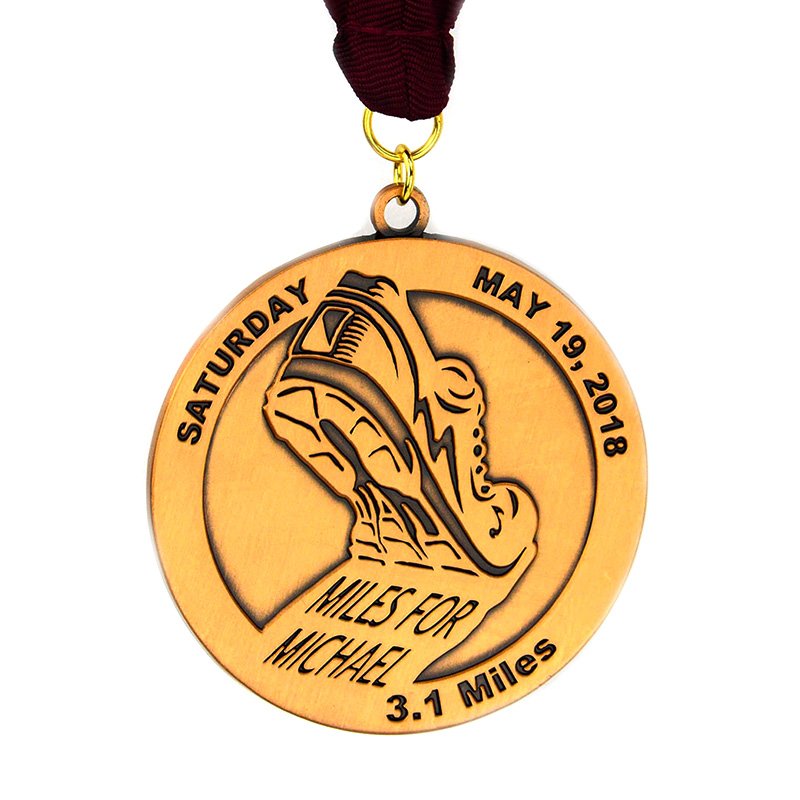 Sport Medal Custom Award Metal Copper Medal With Lanyard