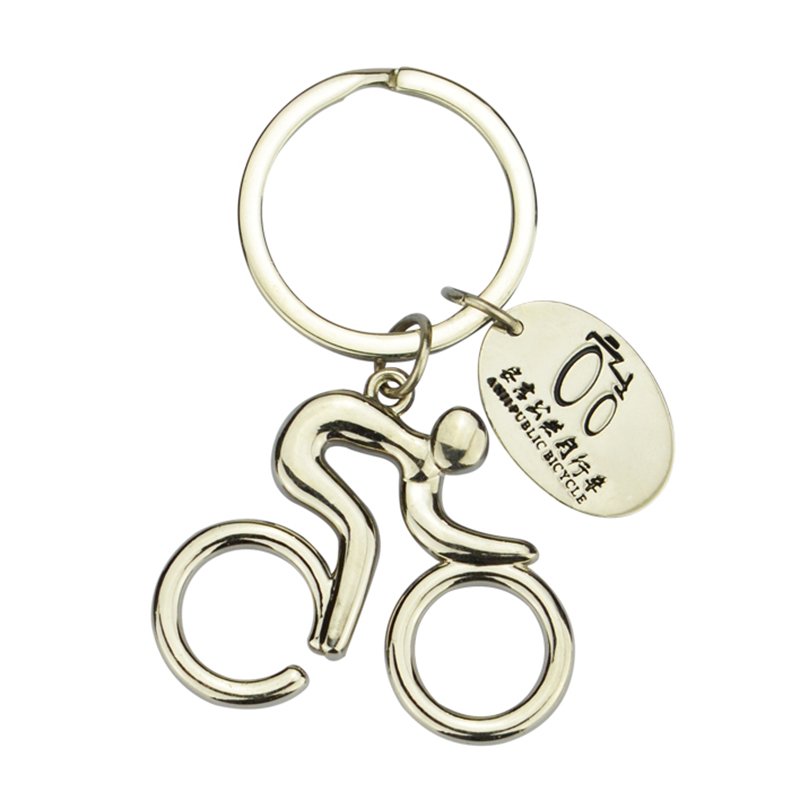 Custom Sports Key Holder Chain Zinc Alloy Bicycle Keychain