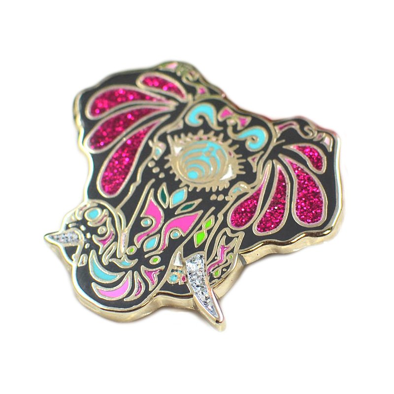 Promotional Enamel Pin Custom Glitter Lapel Pin Metal Badges
