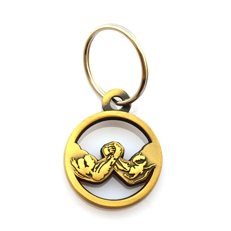 Keychain Medal Metal Custom 2D Embossed Logo Gold Key Chain