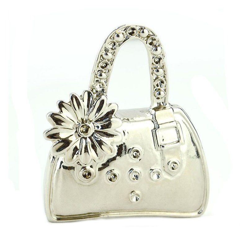 Customized Handbag Keychain Metal Plated Silver Key Chain