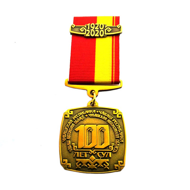 Commendation Medal Metal Gold Custom Army Medallion With Lanyard