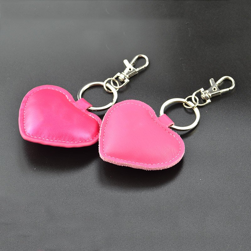 FIMAODZ Leather Heart Keychain Red Pink Love Heart Shape Pendant Key Chain Charm Bag Keyring Women Girls