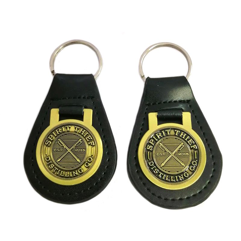Personalised Leather Keyring Metal And Leather Keychains