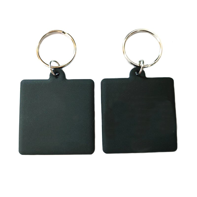 Blank Black Leather Keychain