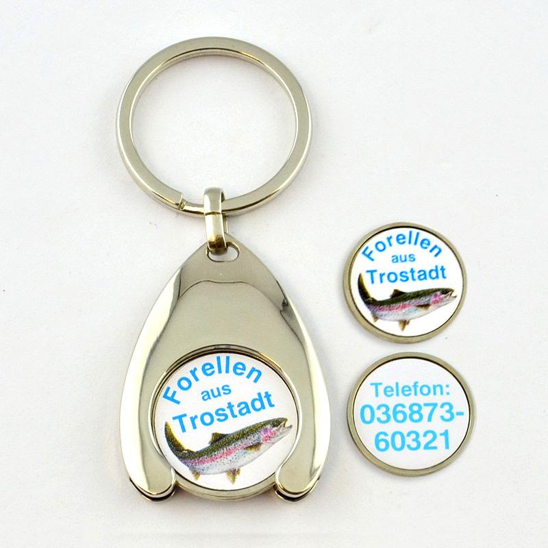 Customized logo fashion metal token holder keychain
