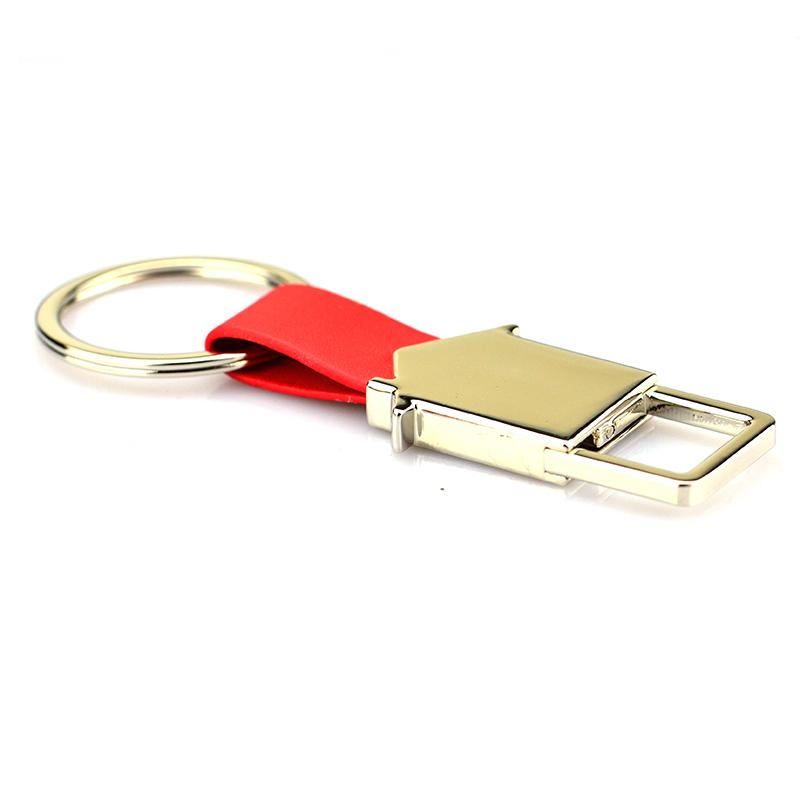 Customized Bulk Metal Leather Cheap Keychain Favors Leather Keychain