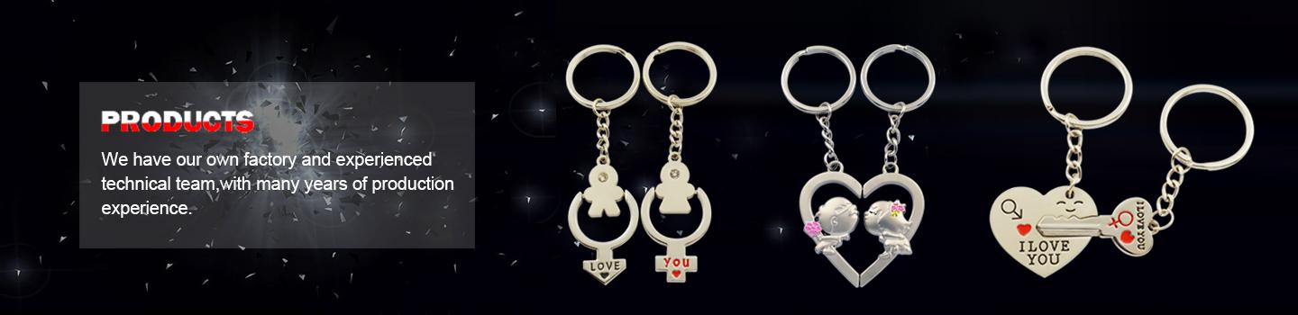 Promotional metal customized couple keyrings - Couple Keychain