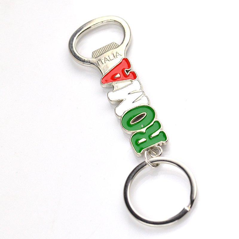 Wholesale Metal Keychain Letter Keyring With Bottle Opener Metal Keychain