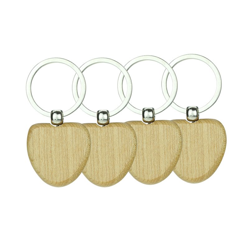 Wholesale Blank Wooden Keychains Custom Wood Key Chain Ring