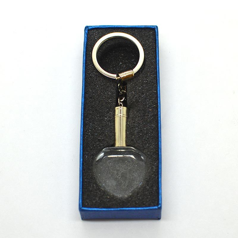 Crystal Key Holder Custom Glass Keychain Photo Key Chains