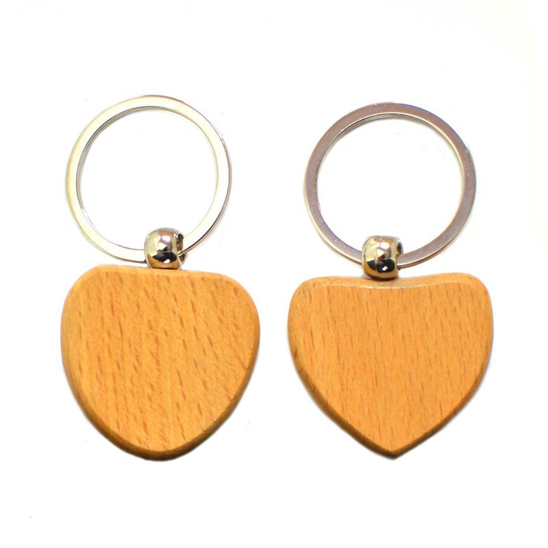 Heart Wooden Key Chain Custom Logo Wood Keychain With Name