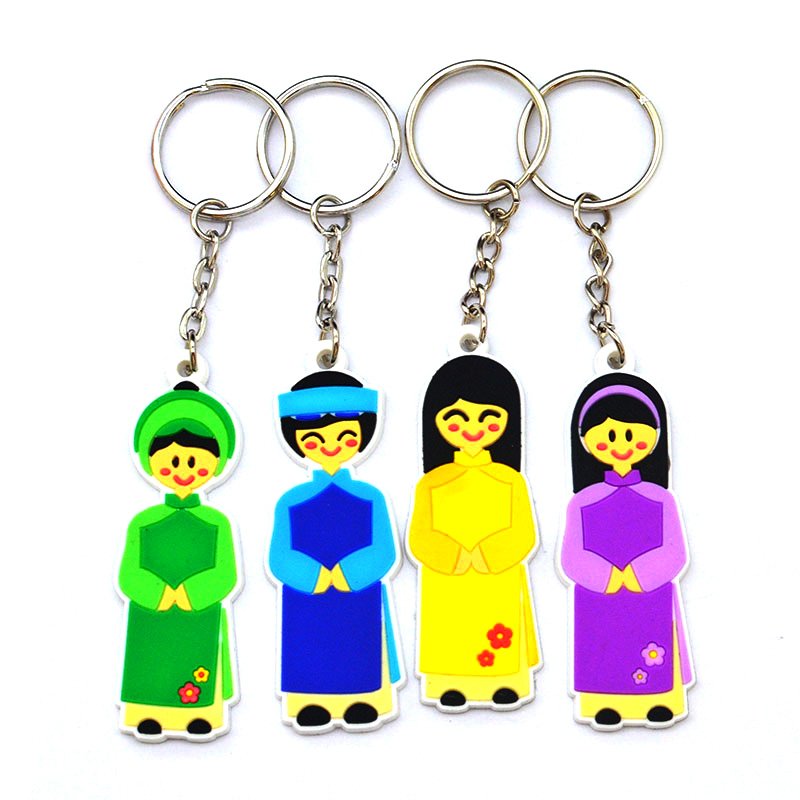 Custom Bulk Soft Pvc Key Rings Rubber Keychains For Women