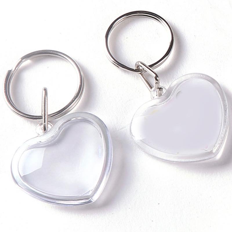 Clear Acrylic Epoxy Heart Keychain Blanks Wholesale Custom