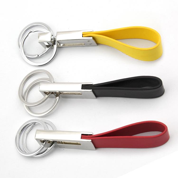 Leather Key Chain Personality Stainless Steel Carabiner Car Keychain Strap