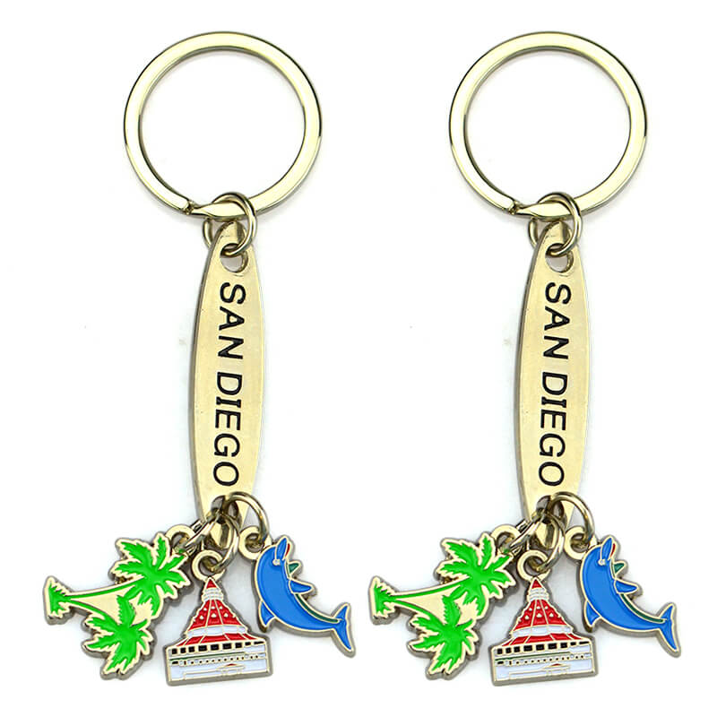 Customised Logo Branded Souvenirs Gift Metal Key Chain Blank Enamel Keyring Custom Keychain