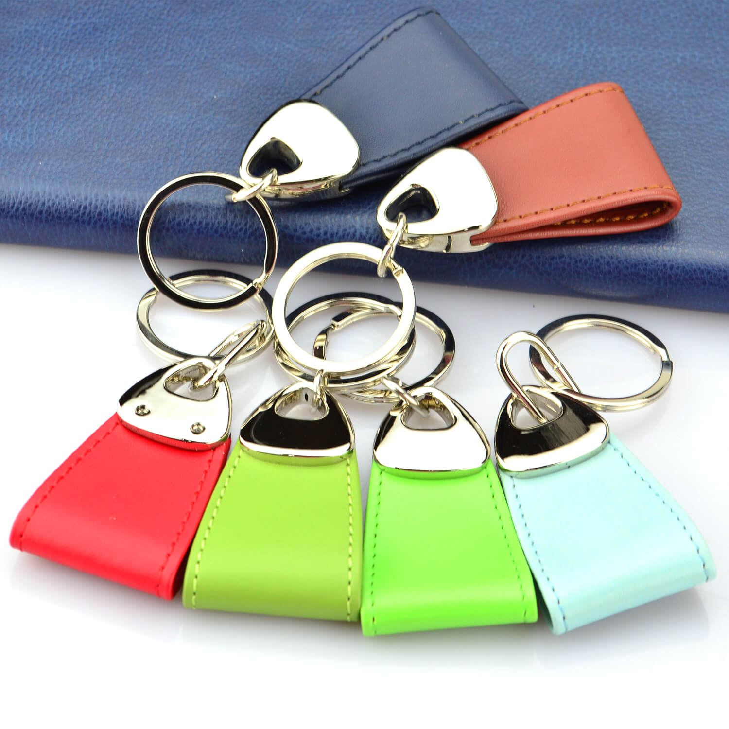 Blank Customized Designer Keyring Key Chains Ring Bulk Leather Keychain