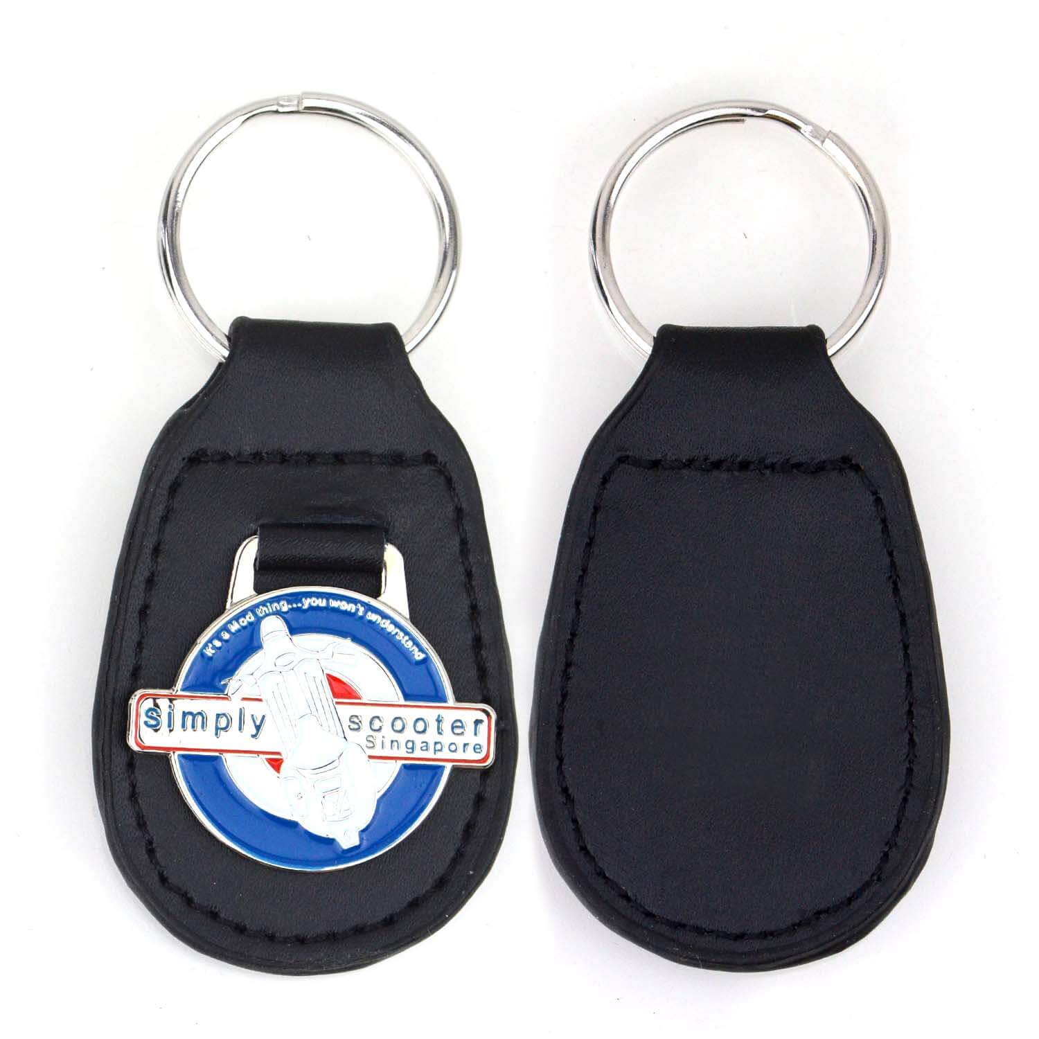 Personalized Custom Brand Logo Blank Luxury Pu Leather Car Keychain