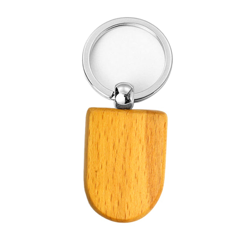 Wholesale Sublimation Wood Logo Accessories Blank Custom Wooden Keychain