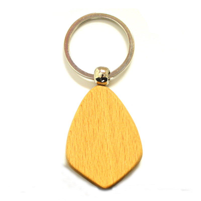 Wholesale Customized Laser Engrave Logo Wooden Shapes Blank Wooden Keychains