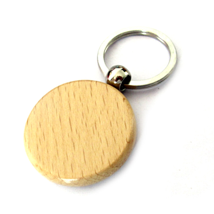 Custom DIY Gifts Handmade Keychain Wooden Key Tag with Ring Key Chain