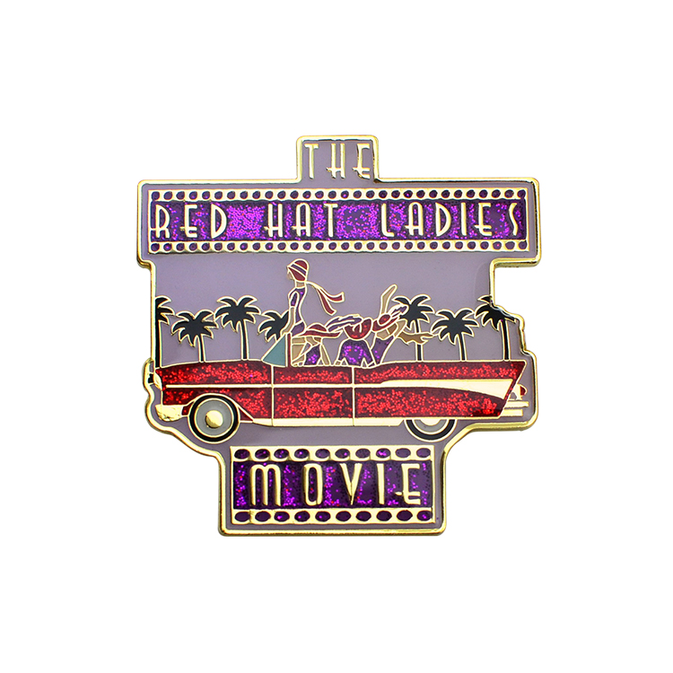 Custom Stamping Popular Glitter Brooch Anime Hard Enamel Metal Lapel Badge Pin For Clothes