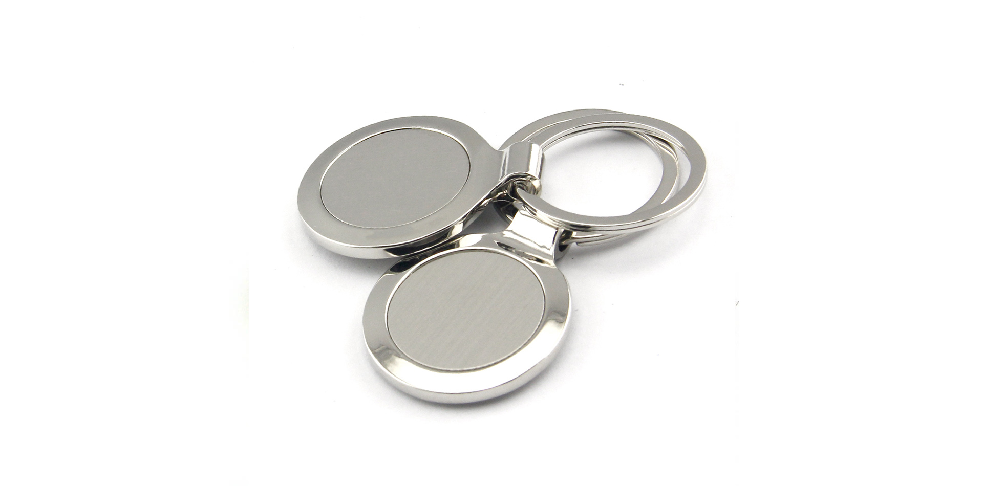 Metal Double Rings Keychain
