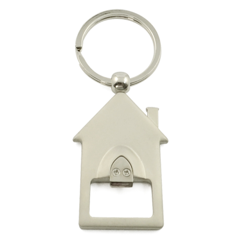 Metal Key Chain Wholesale Factory Custom Logo High Quality Blank Metal House Shaped Keychain