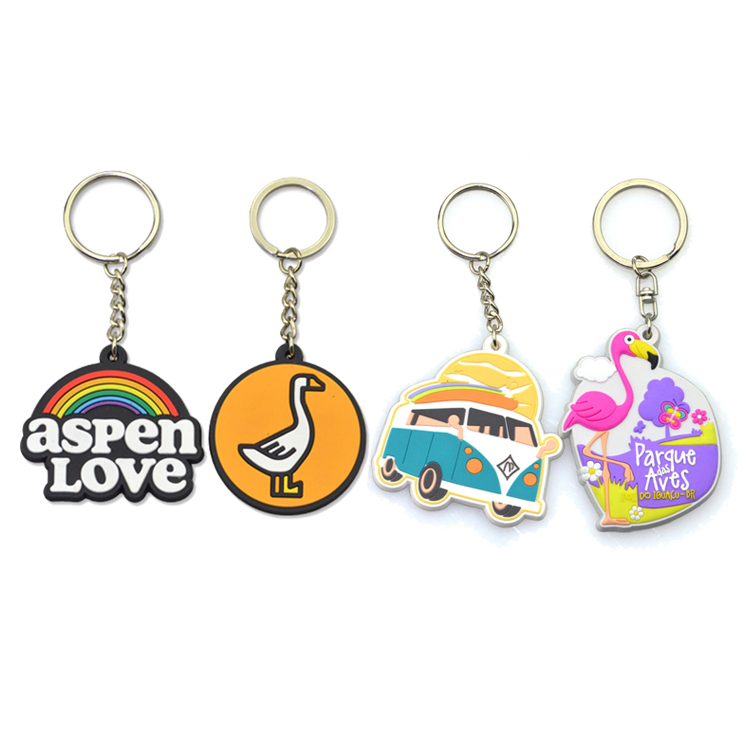 Wholesale Manufacturer Custom Your Own Logo Keychains Soft Rubber Keychain