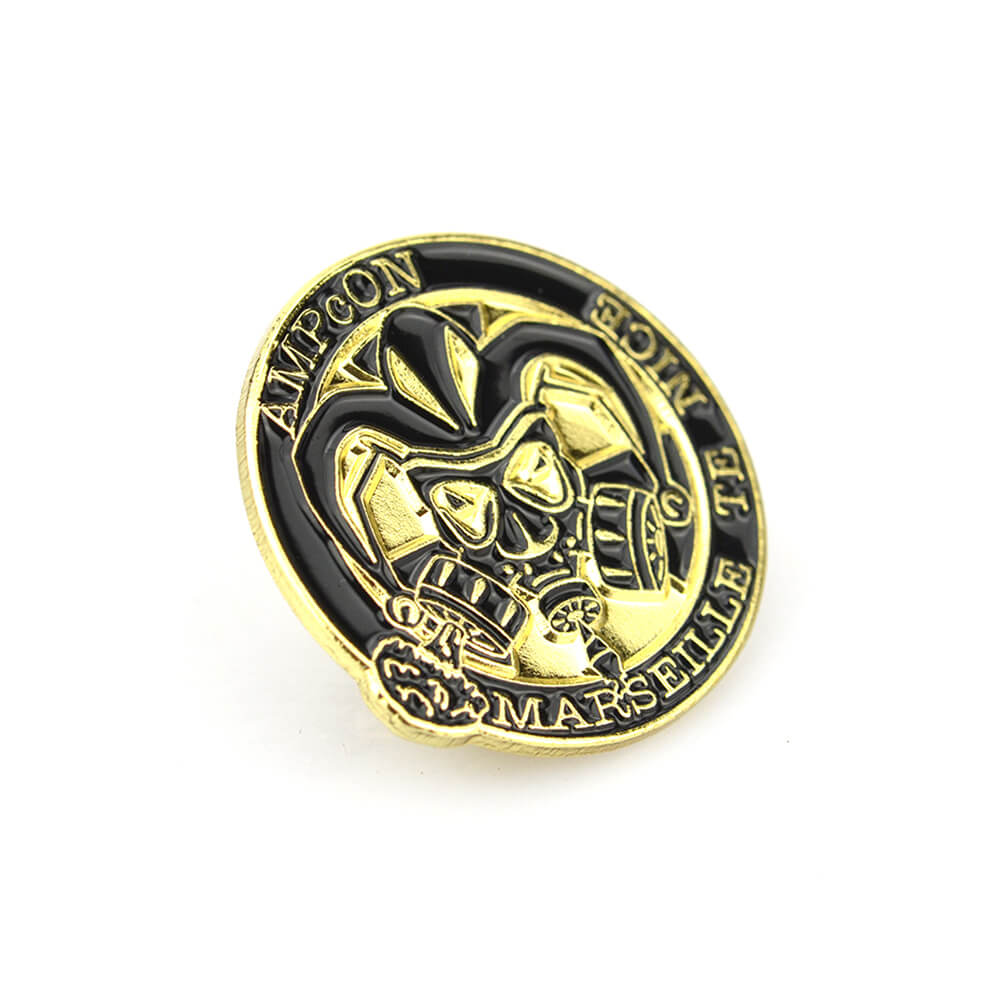 Wholesale Badge Pin Maker Gold Plated Enamel Pin Custom Design