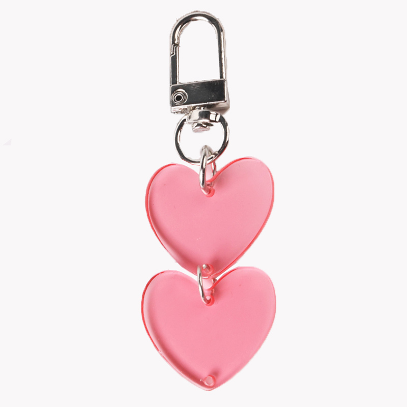 Wholesale Custom Logo Acrylic Keychain Heart Shaped Keyring Accessories